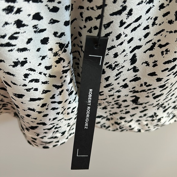 Robert Rodriquez White & Black Silk Halter Blouse Size 10 NWT - Picture 4 of 9